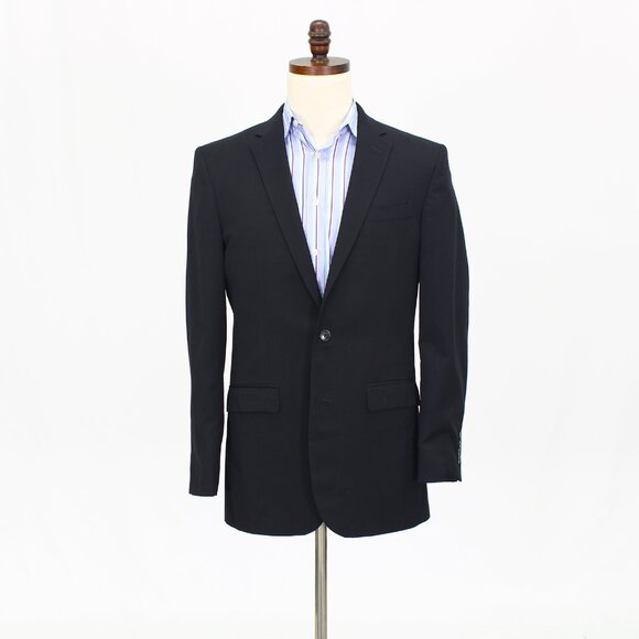 Jos. A. Bank 39L Black Solid 2-Button Sport Coat Blazer Jacket T641 - Picture 1 of 11